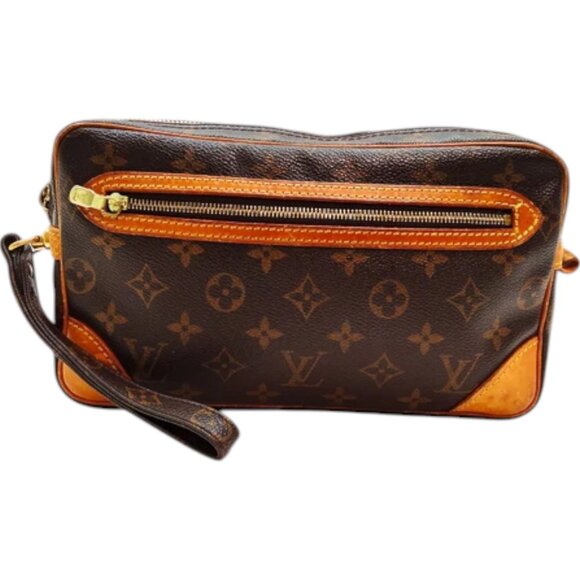 419239BQ (L3) Louis Vuitton Clutch Bag Marly Dragonne GM Brown Monogram - Picture 1 of 9